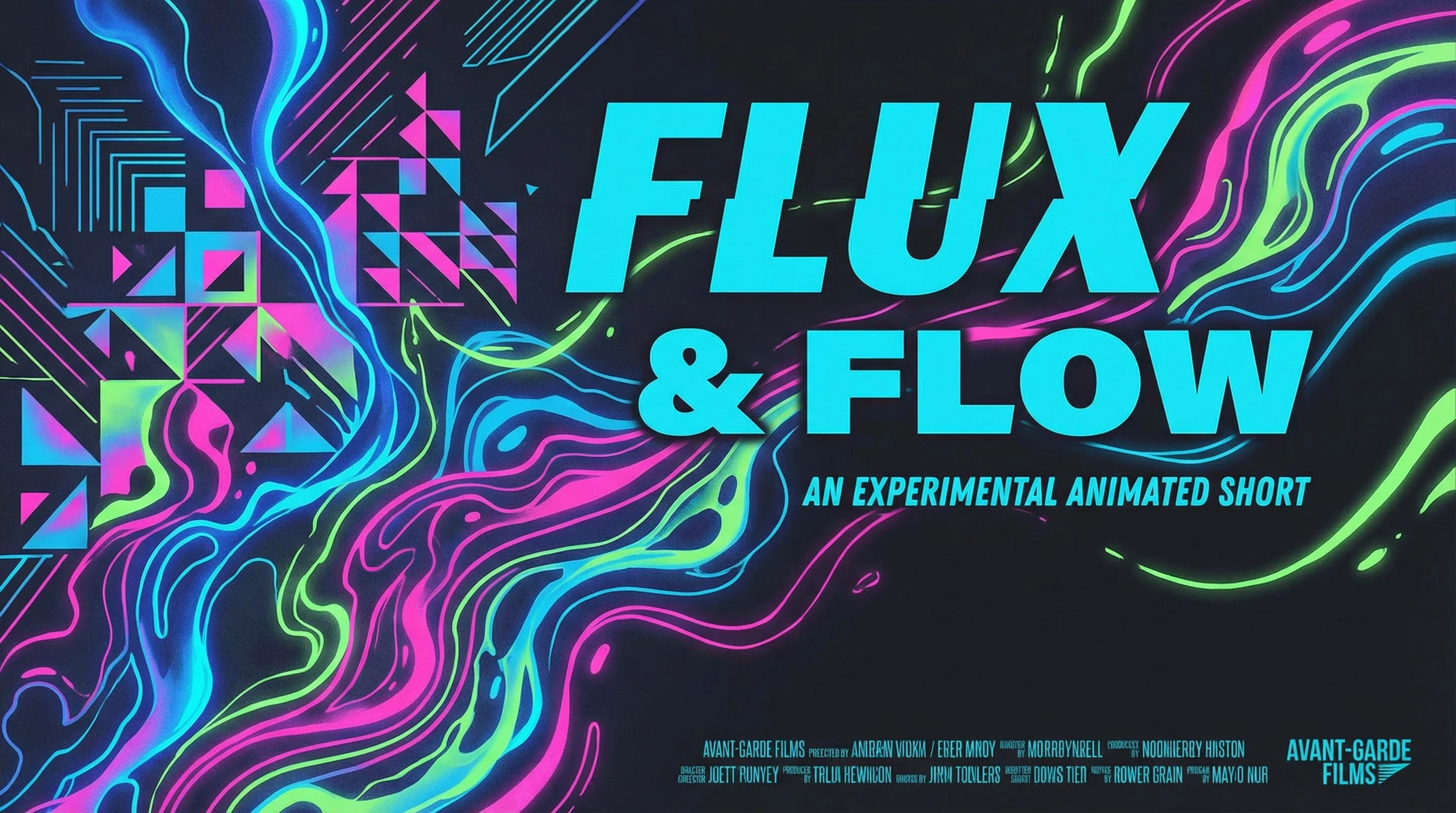 实验动画短片《流变》预告海报 - 抽象视觉实验动画